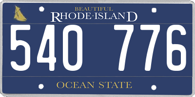 RI license plate 540776