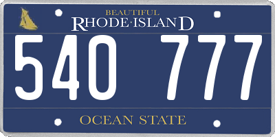 RI license plate 540777