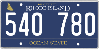 RI license plate 540780