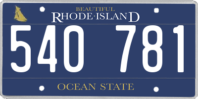 RI license plate 540781