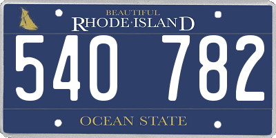 RI license plate 540782