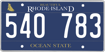 RI license plate 540783