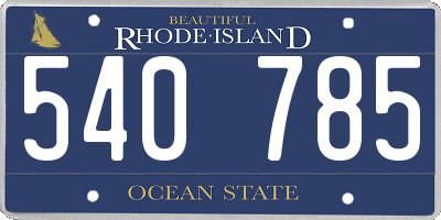 RI license plate 540785