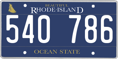 RI license plate 540786