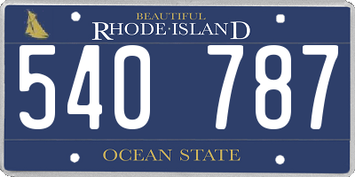 RI license plate 540787