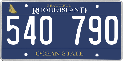 RI license plate 540790
