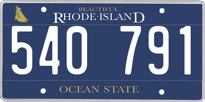 RI license plate 540791