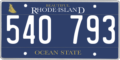 RI license plate 540793