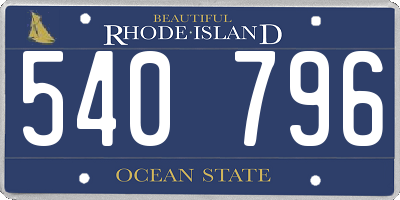 RI license plate 540796