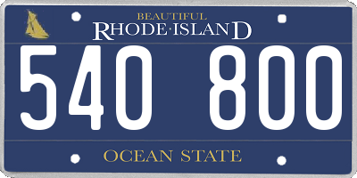 RI license plate 540800