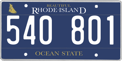 RI license plate 540801