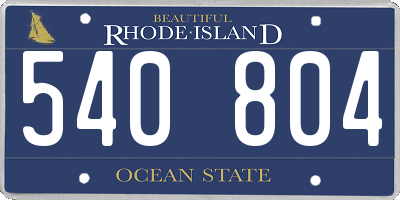 RI license plate 540804