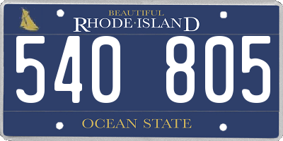 RI license plate 540805