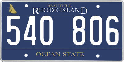 RI license plate 540806