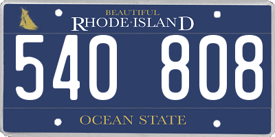 RI license plate 540808