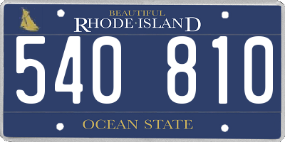 RI license plate 540810