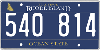 RI license plate 540814