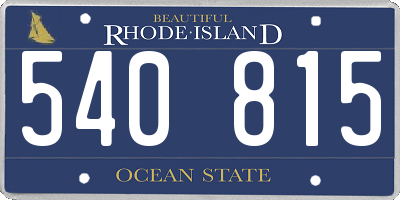RI license plate 540815