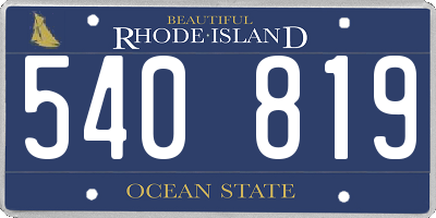 RI license plate 540819