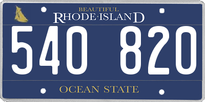 RI license plate 540820