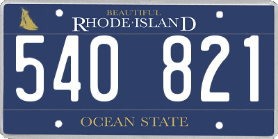 RI license plate 540821