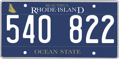 RI license plate 540822