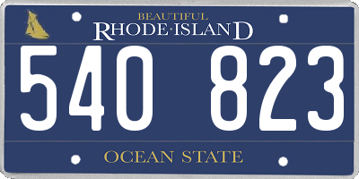 RI license plate 540823