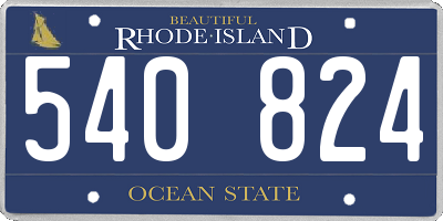 RI license plate 540824