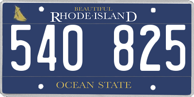 RI license plate 540825