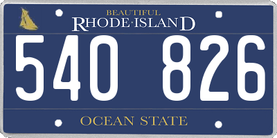 RI license plate 540826