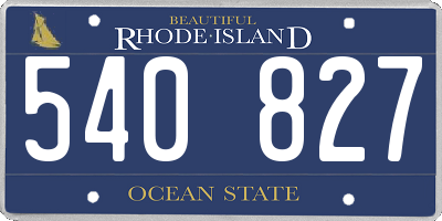 RI license plate 540827