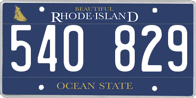 RI license plate 540829