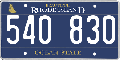 RI license plate 540830