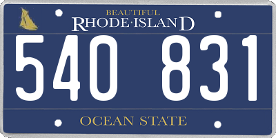 RI license plate 540831