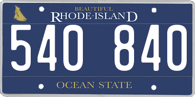 RI license plate 540840