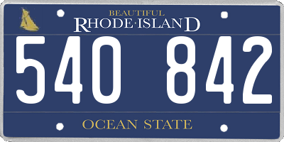 RI license plate 540842