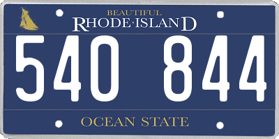 RI license plate 540844