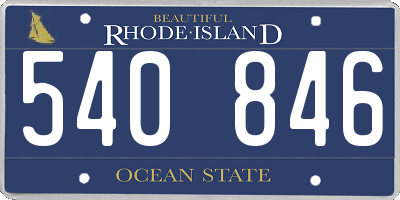 RI license plate 540846
