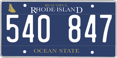 RI license plate 540847