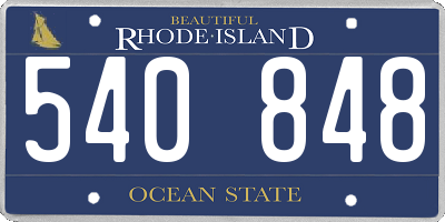 RI license plate 540848