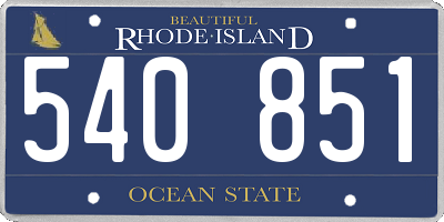 RI license plate 540851