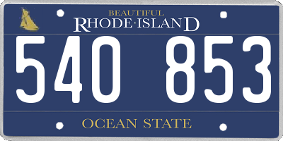 RI license plate 540853