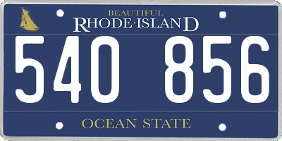 RI license plate 540856