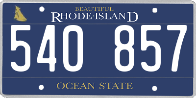 RI license plate 540857