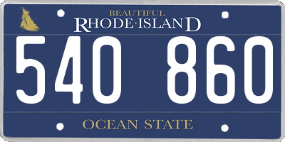 RI license plate 540860