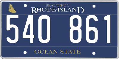 RI license plate 540861
