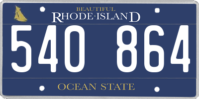 RI license plate 540864