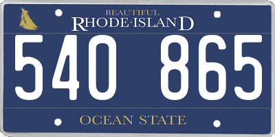 RI license plate 540865