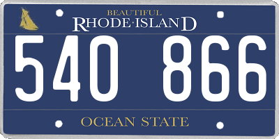 RI license plate 540866