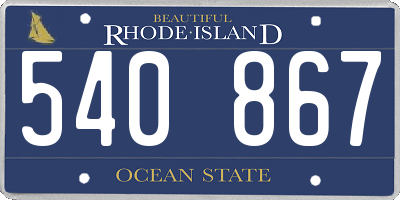 RI license plate 540867